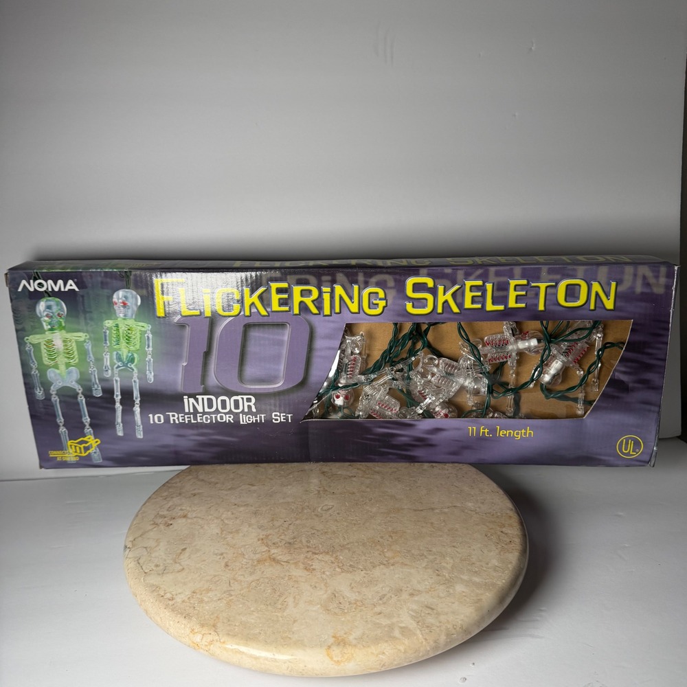 NOMA Flickering Skeleton 10 Light Set 11ft Green Indoor Halloween RX003-1